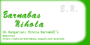 barnabas mihola business card